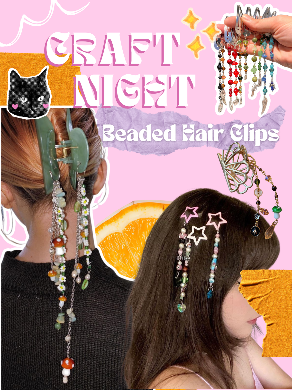 Craft Night - Beaded Hair Clips