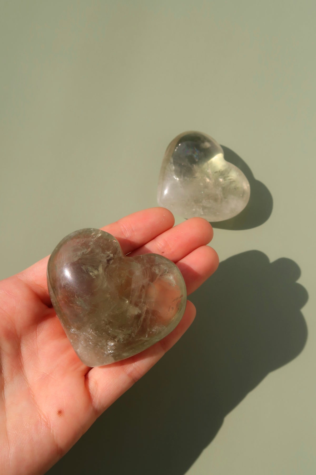 Prasiolite Hearts