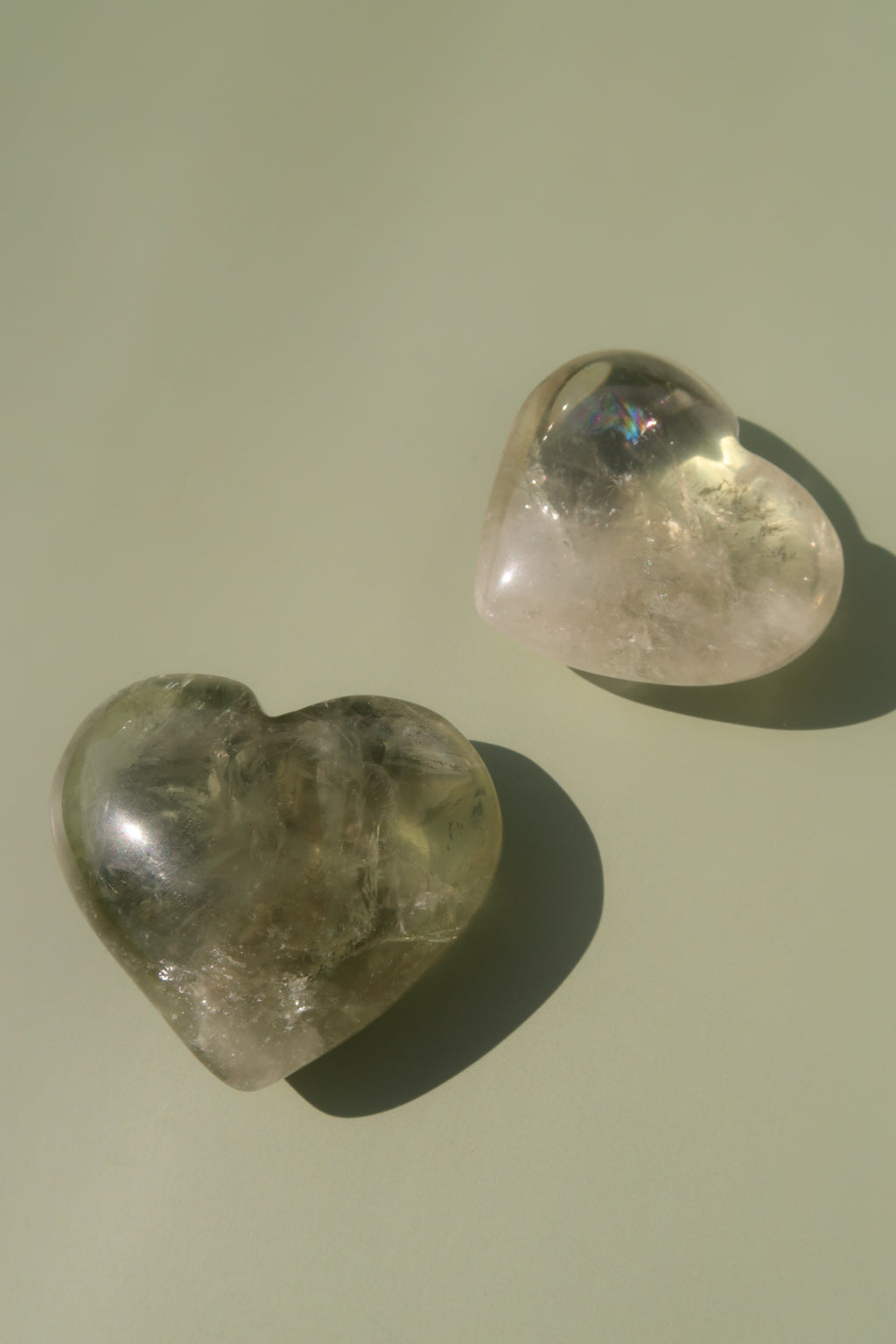 Prasiolite Hearts