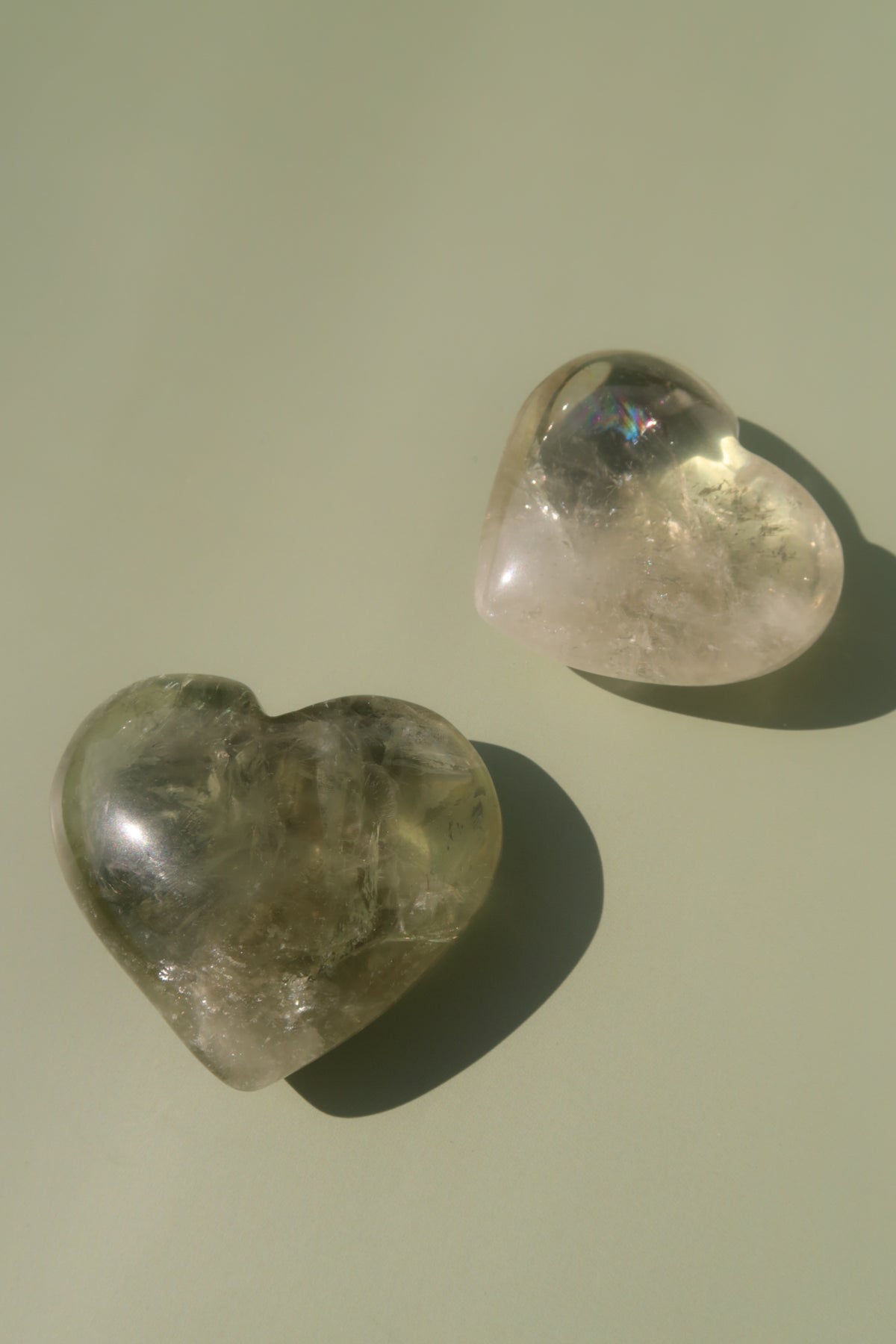 Prasiolite Hearts