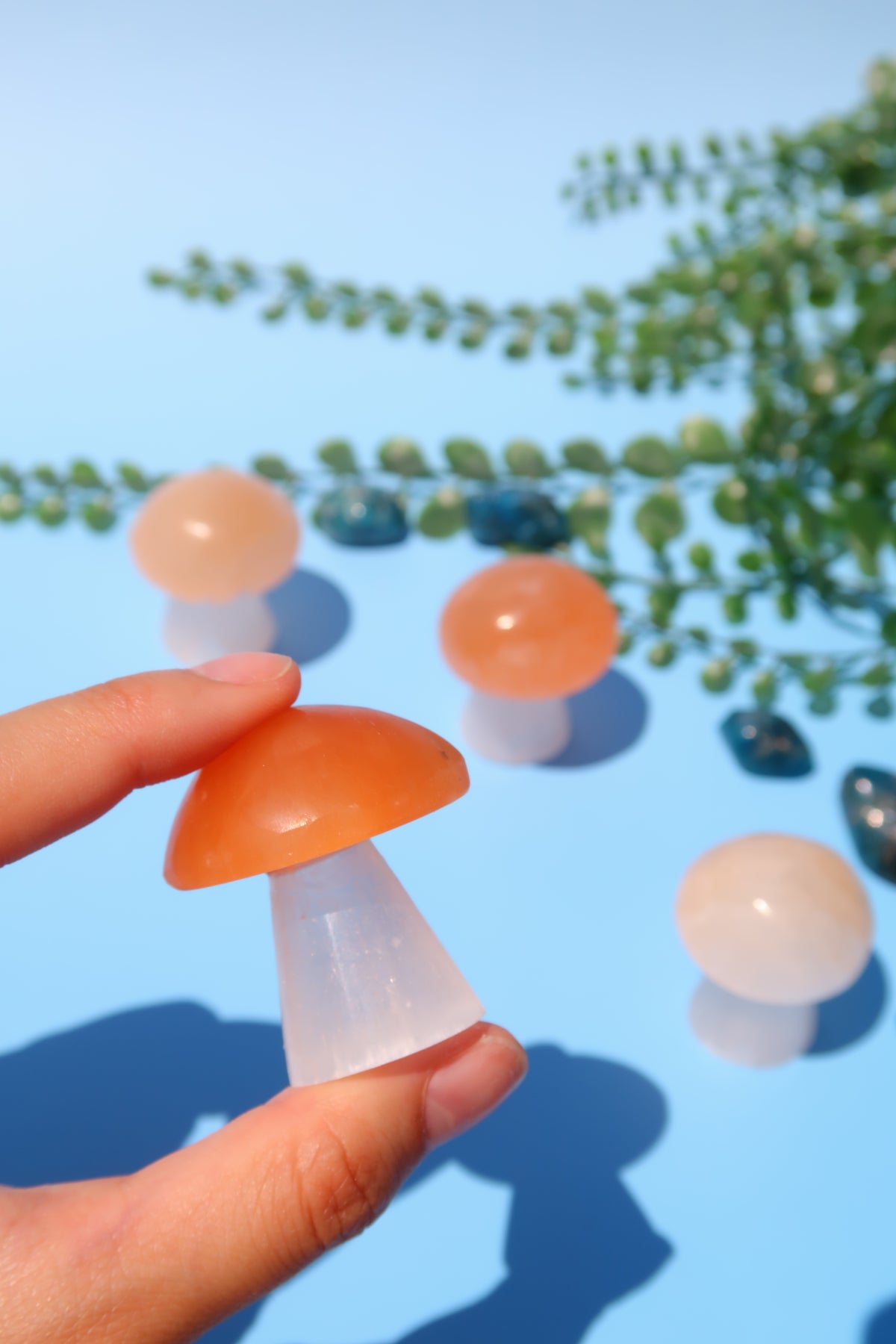 Selenite Mushroom Carving
