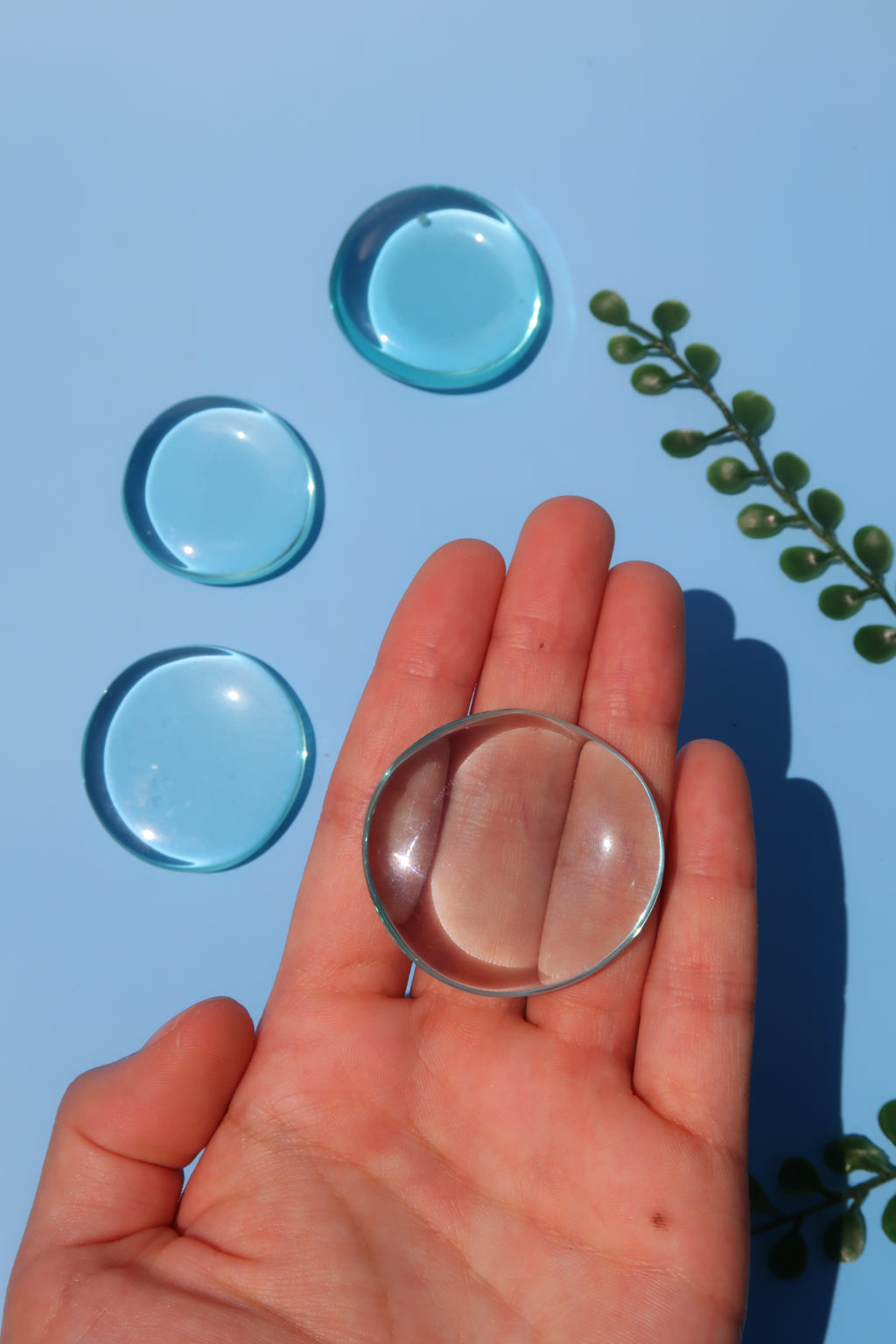 Aqua Obsidian Flat Stones
