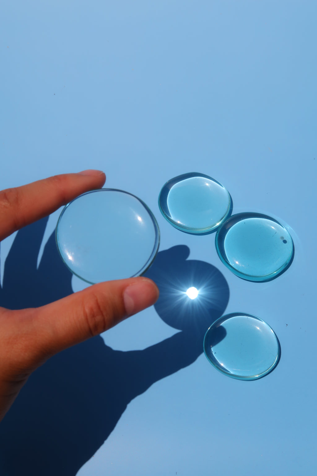 Aqua Obsidian Flat Stones