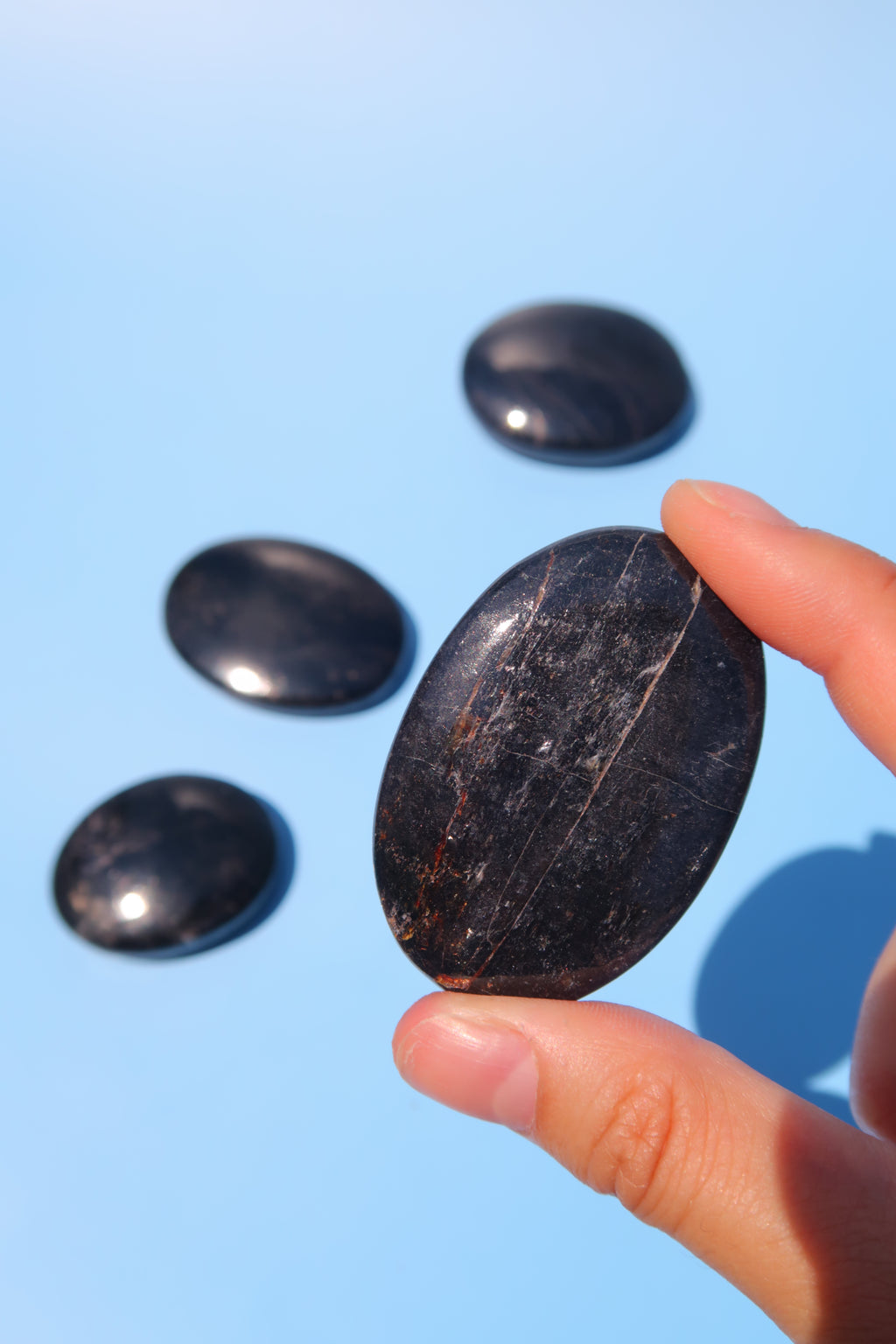 Black Tourmaline Palm Stones