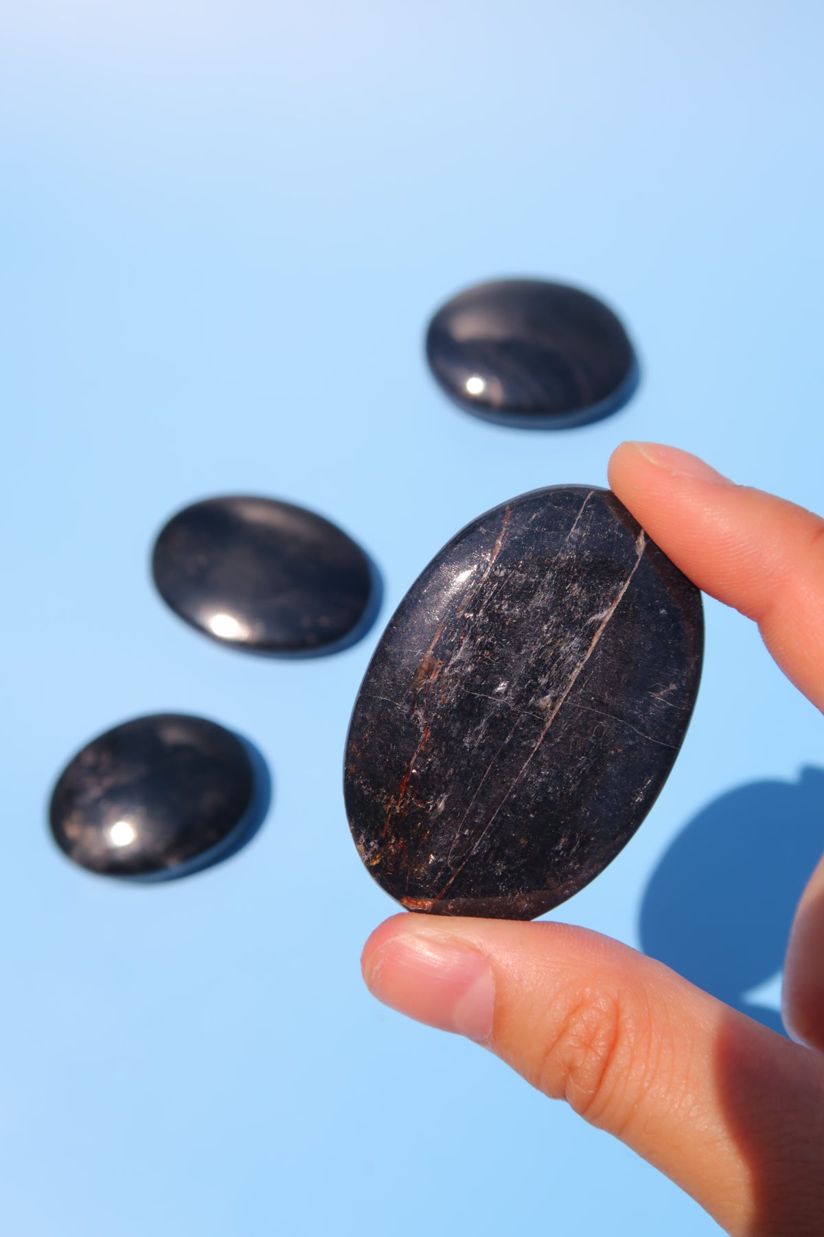 Black Tourmaline Palm Stones