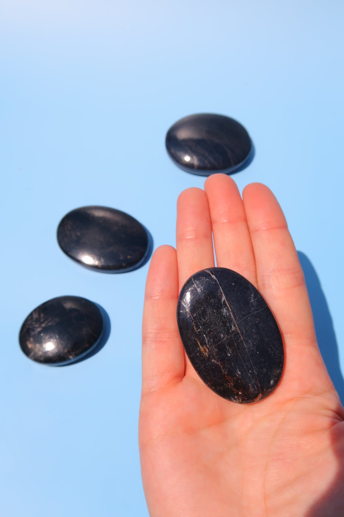 Black Tourmaline Palm Stones