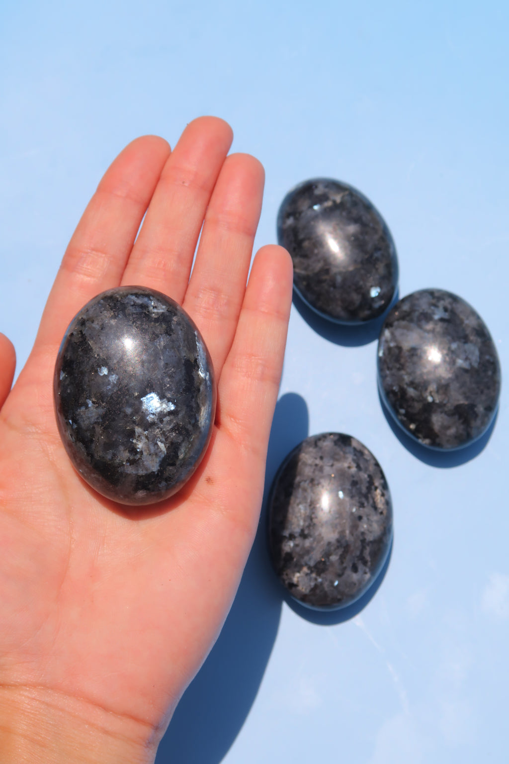 Larvikite Palm Stones