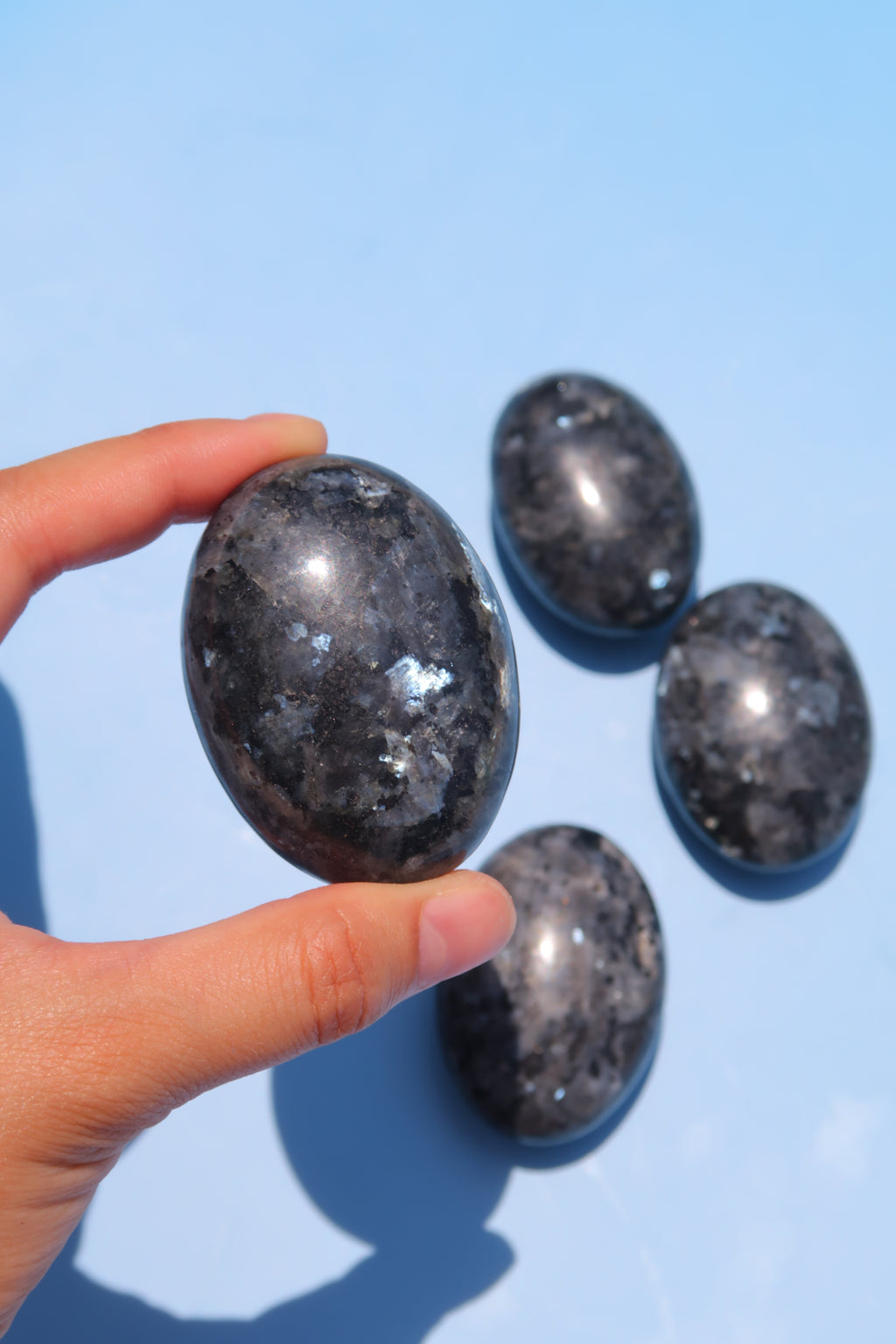Larvikite Palm Stones
