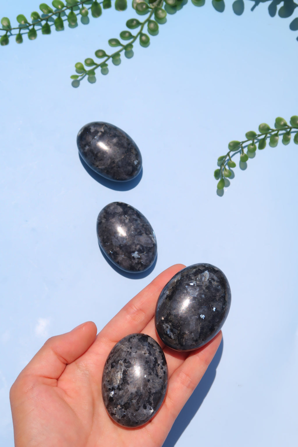 Larvikite Palm Stones