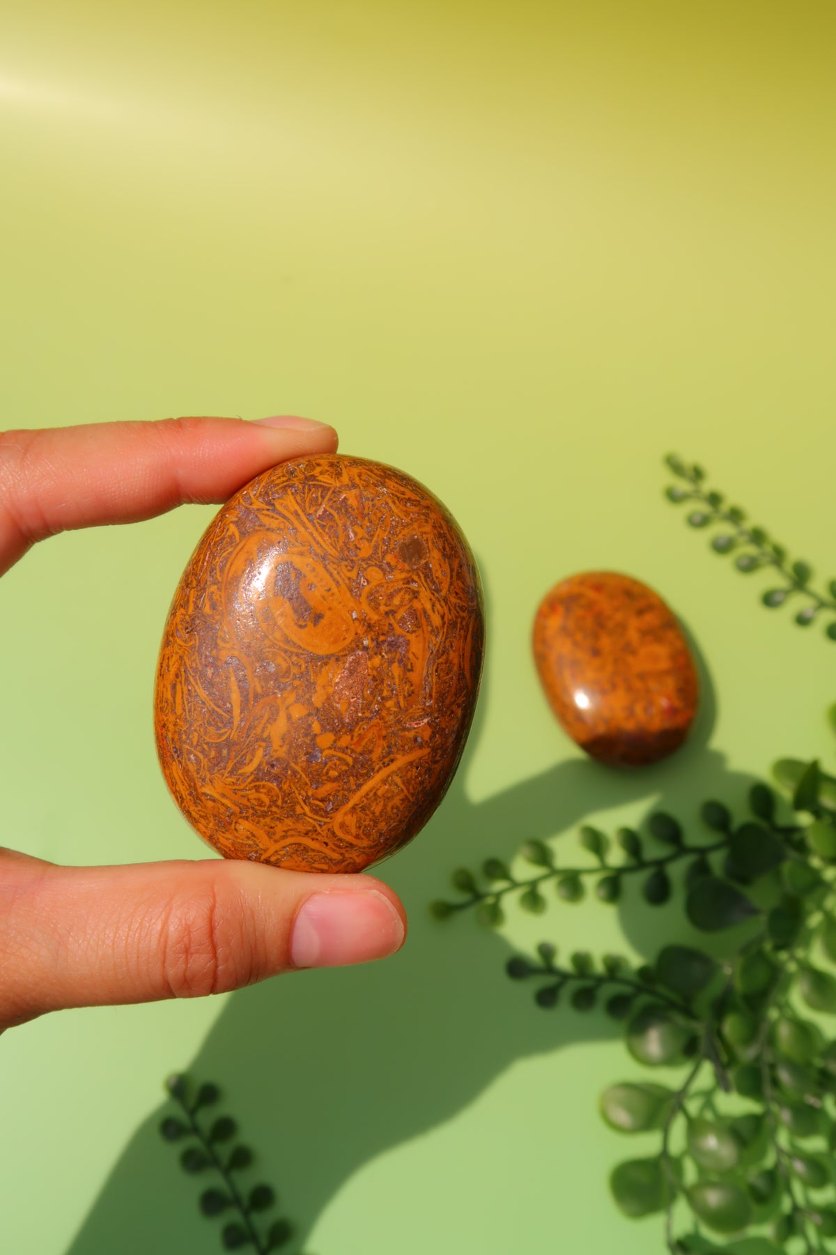 Scripture Jasper Palm Stones