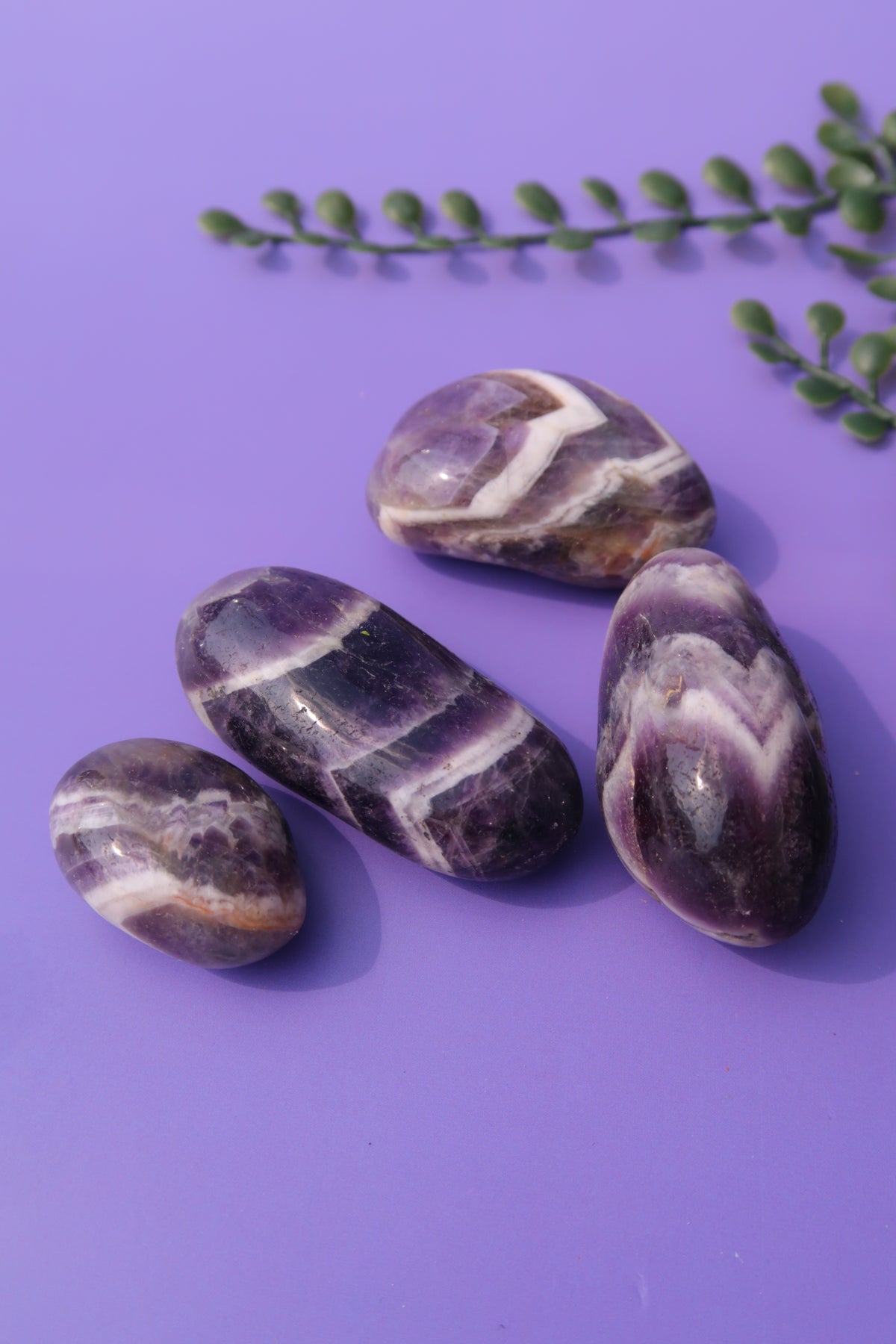 Chevron Amethyst Tumbles