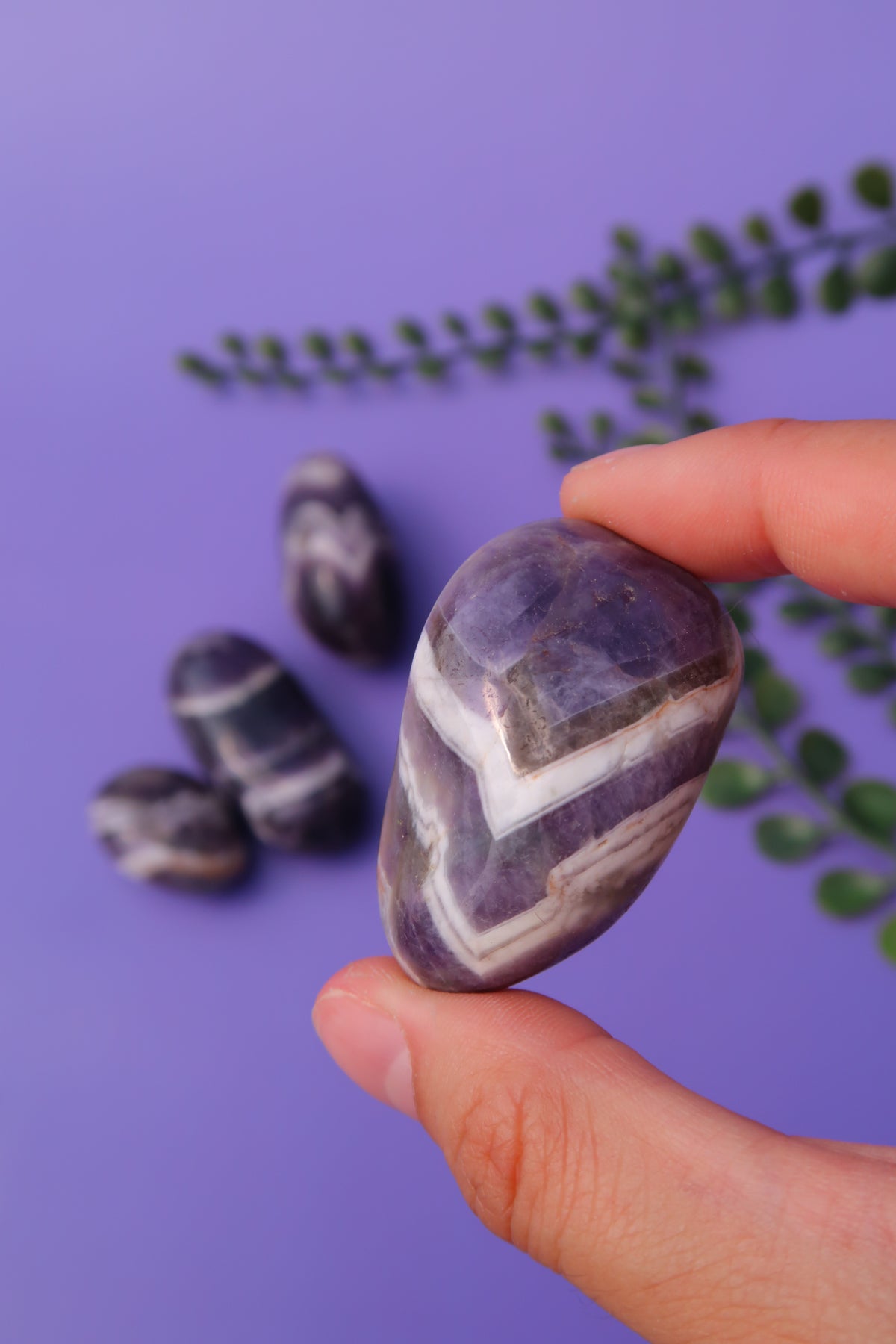 Chevron Amethyst Tumbles
