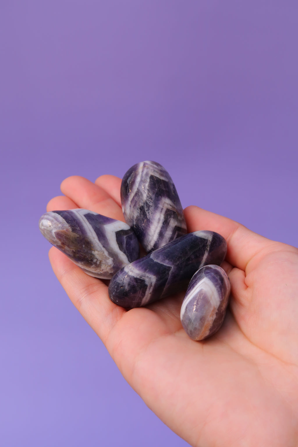 Chevron Amethyst Tumbles