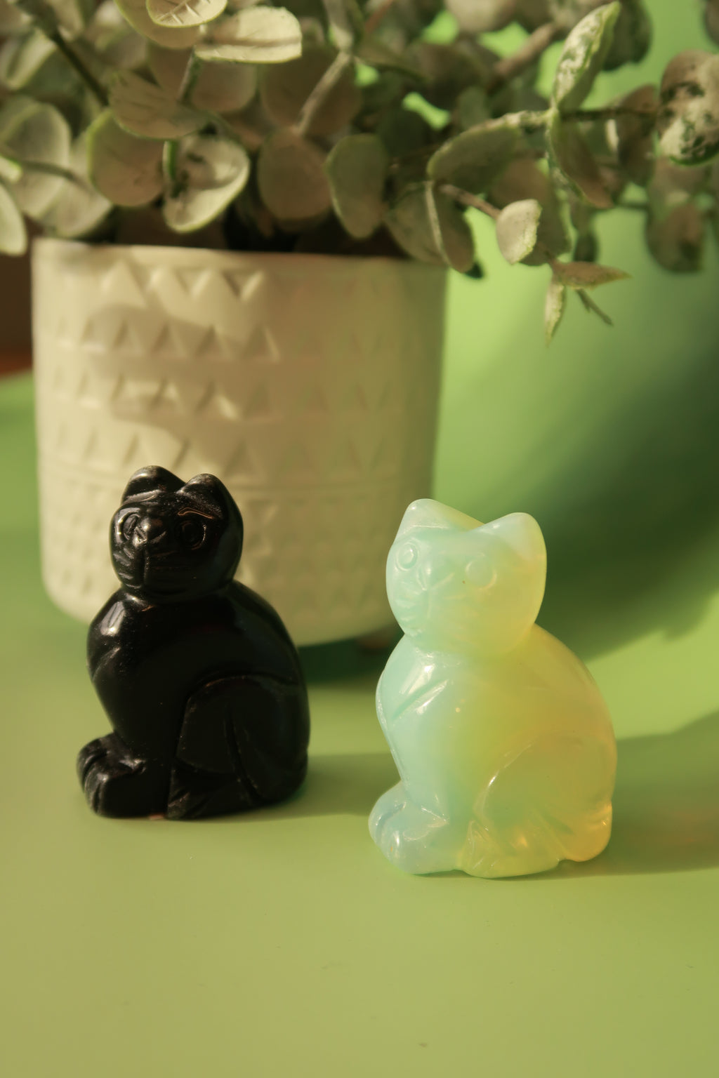Carved Cat Crystals