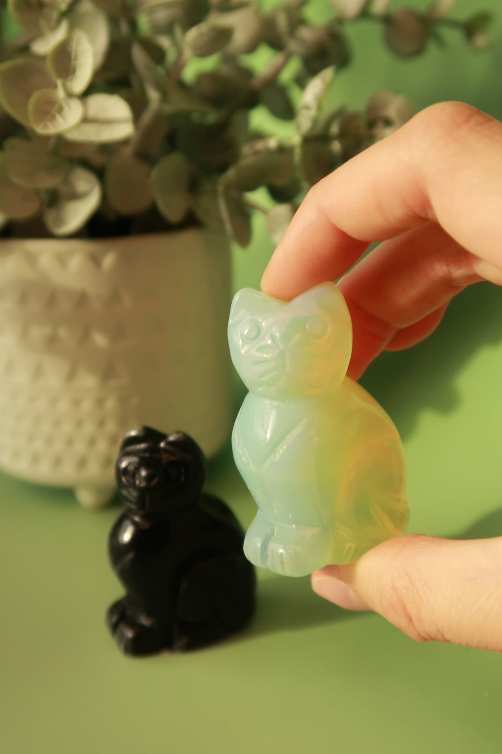 Carved Cat Crystals
