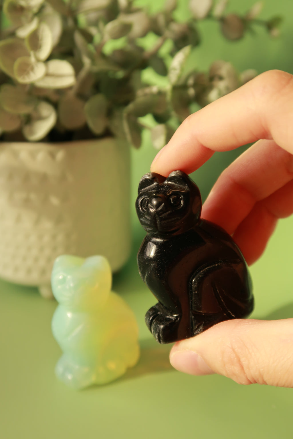 Carved Cat Crystals