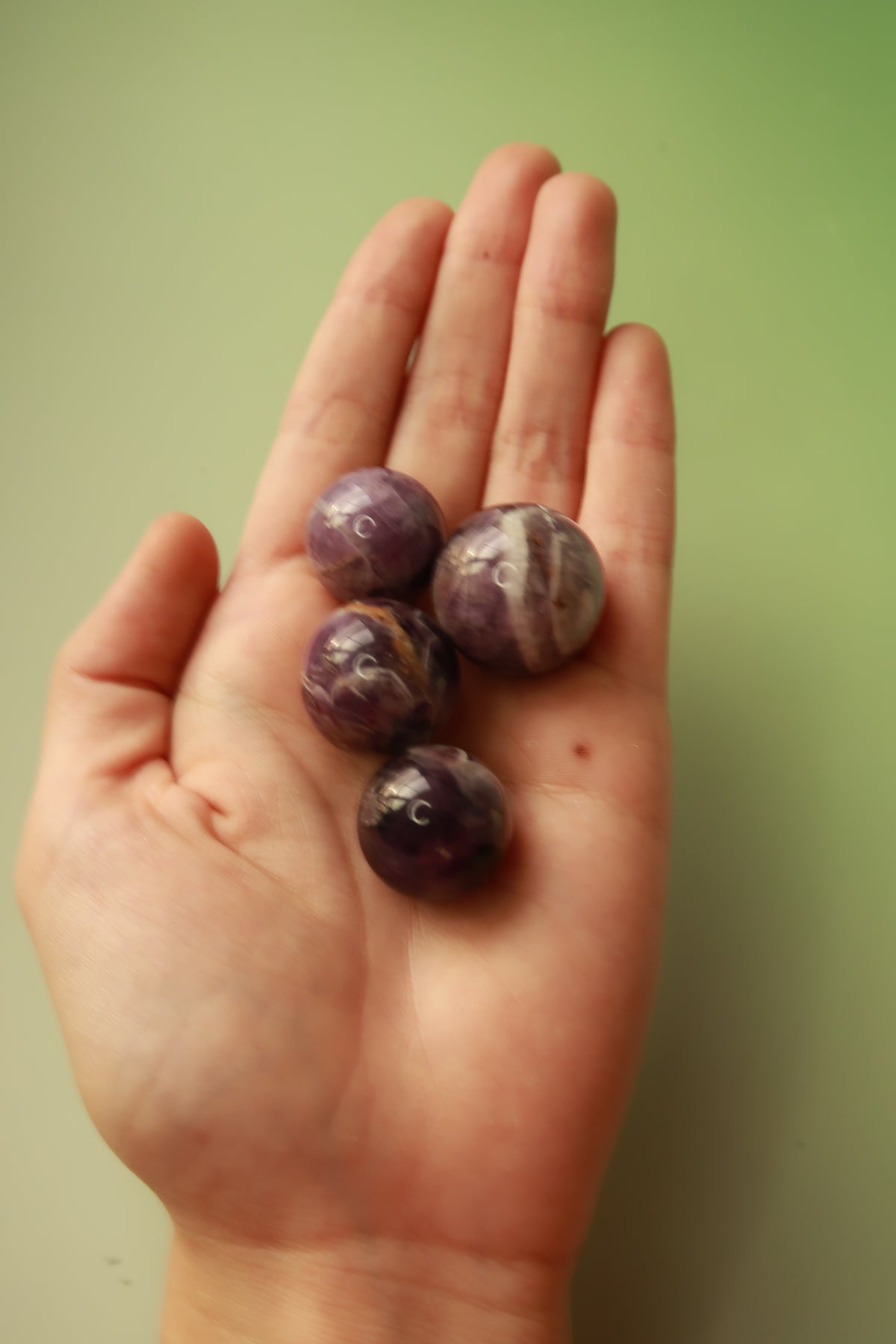 Mini Chevron Amethyst Spheres