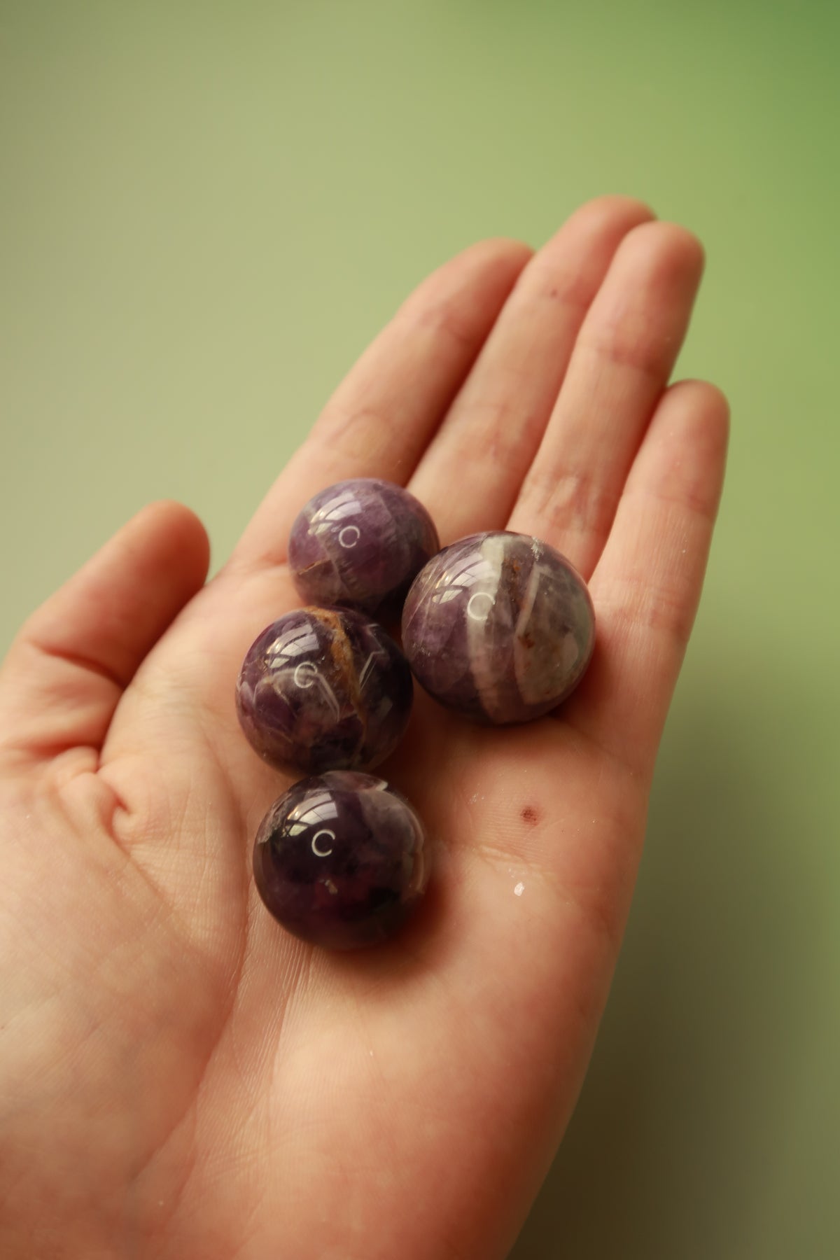 Mini Chevron Amethyst Spheres