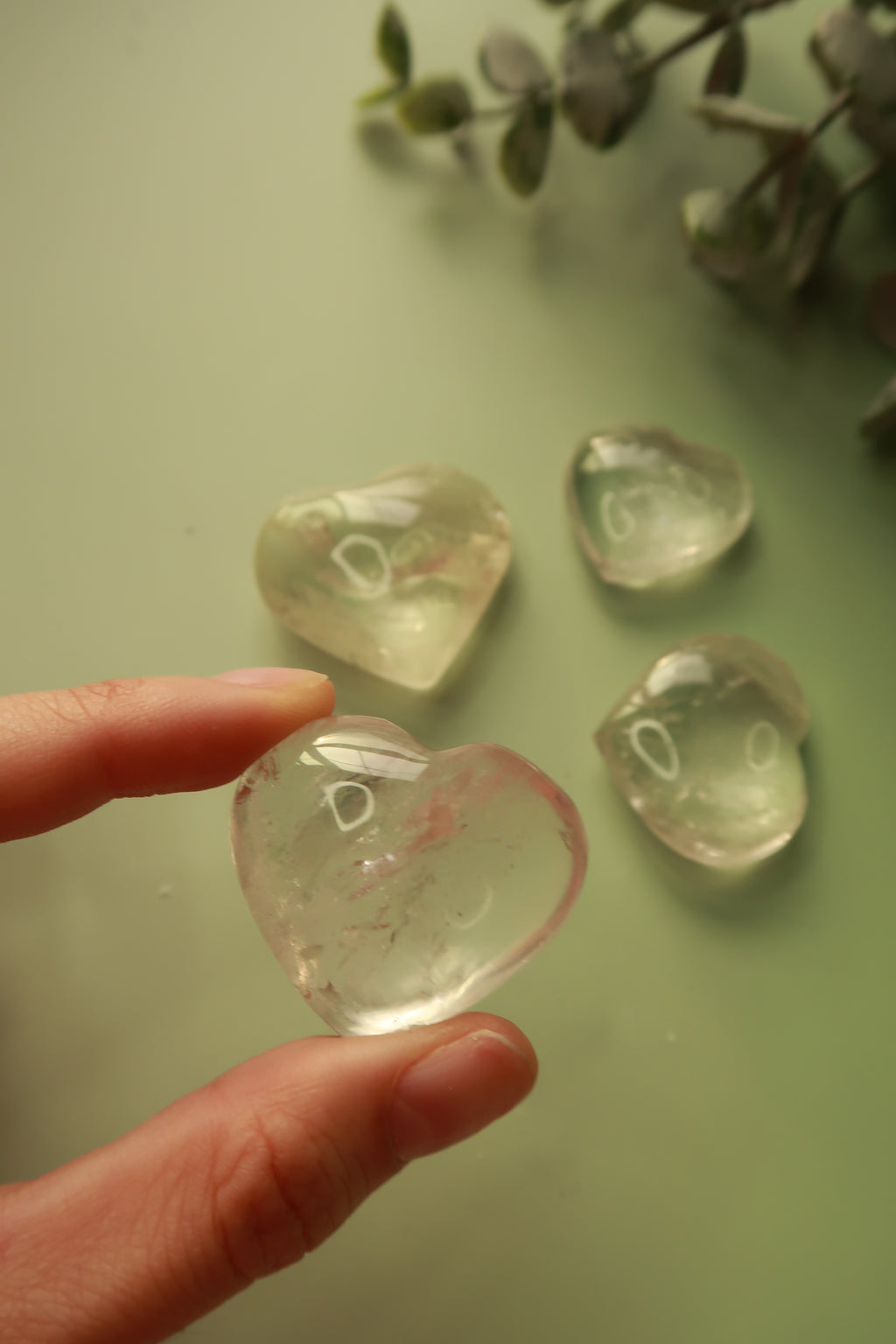 Clear Quartz Hearts