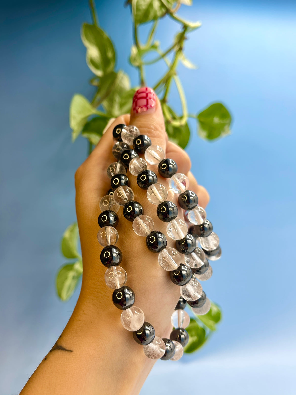 Hematite & Clear Quartz Bracelet