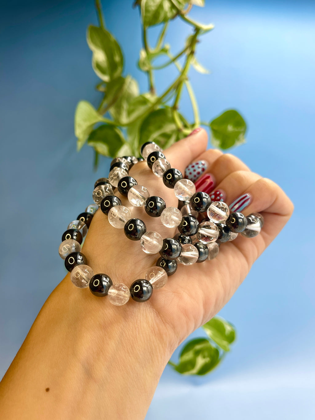 Hematite & Clear Quartz Bracelet