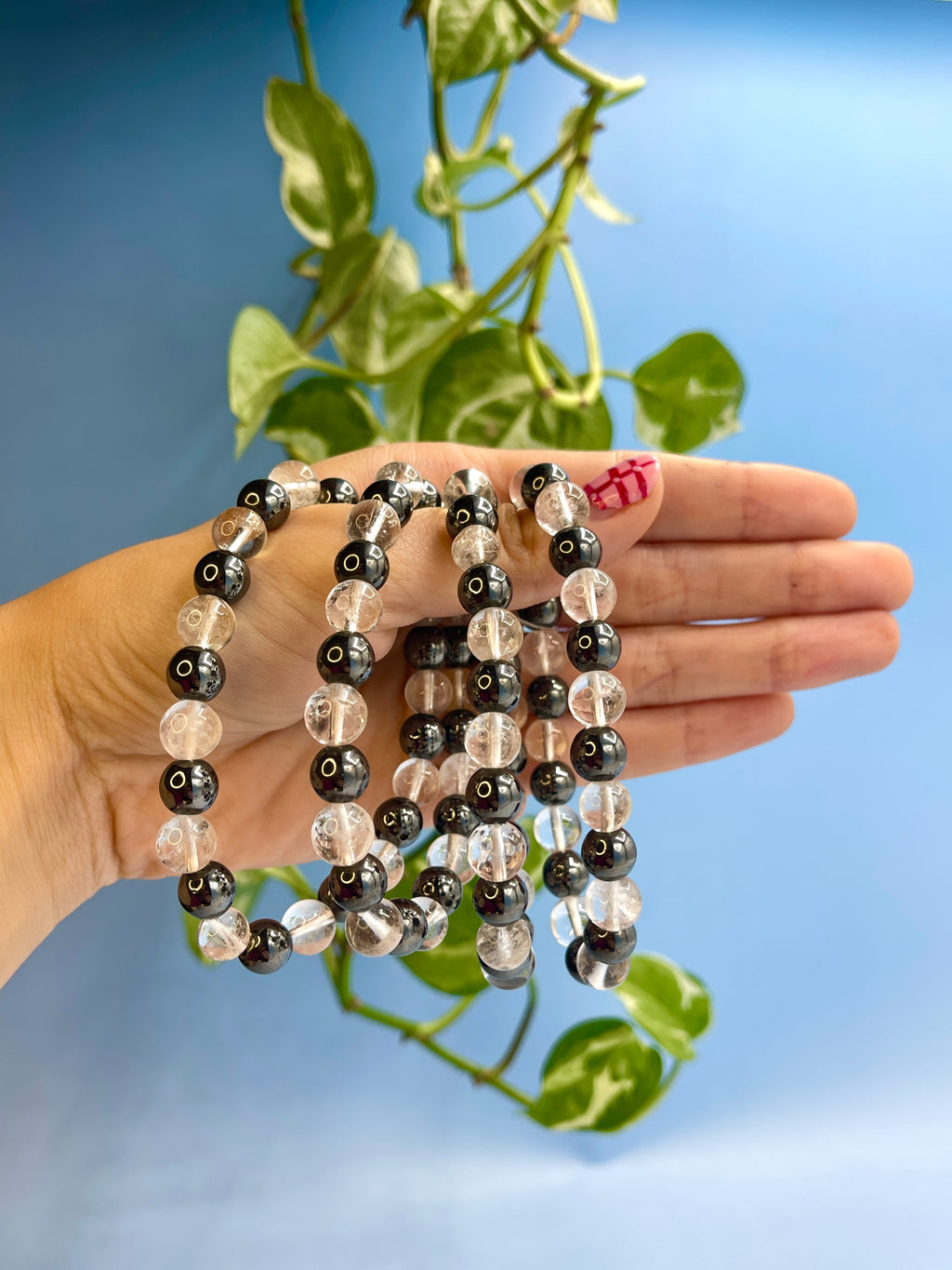 Hematite & Clear Quartz Bracelet
