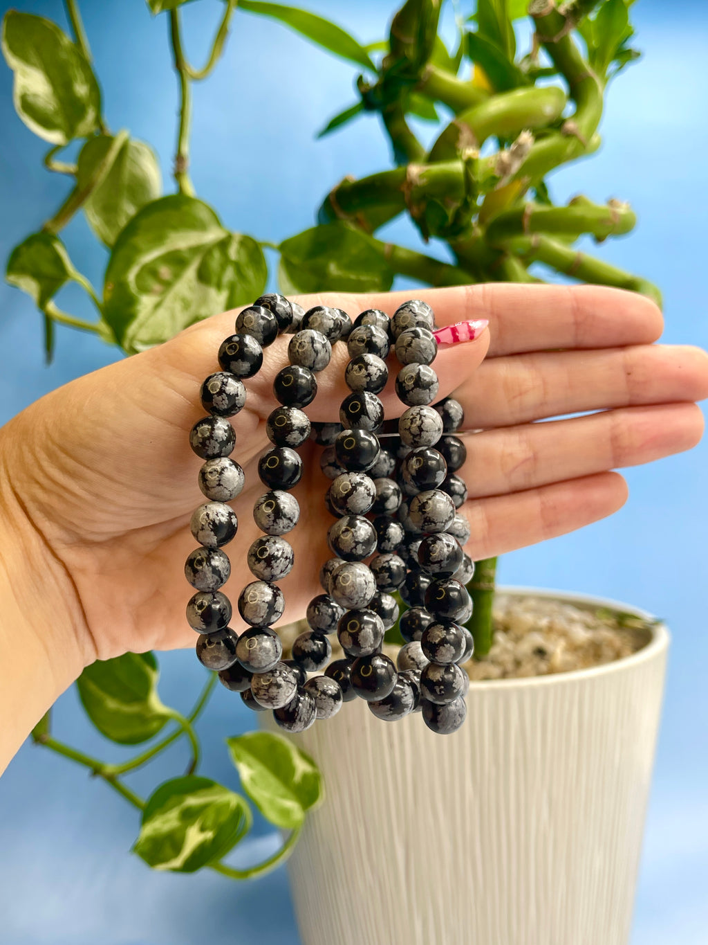 Snowflake Obsidian Bracelet
