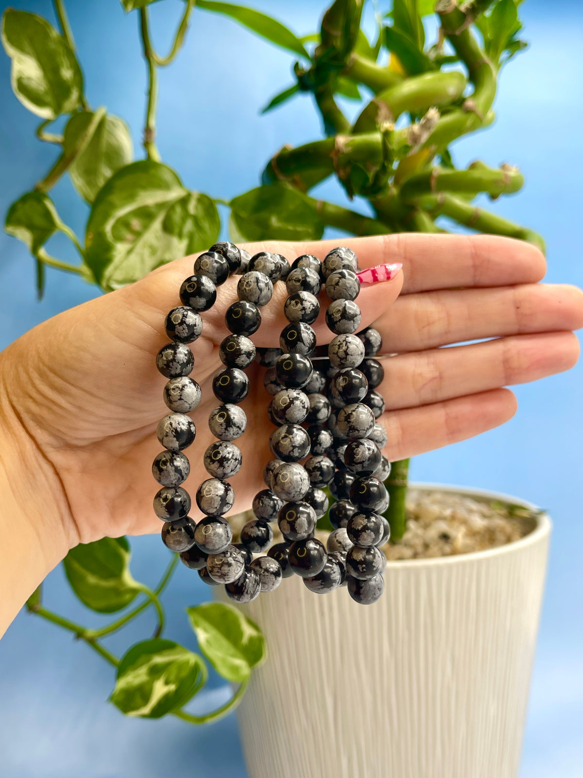Snowflake Obsidian Bracelet