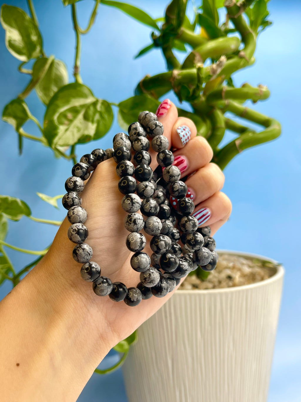 Snowflake Obsidian Bracelet