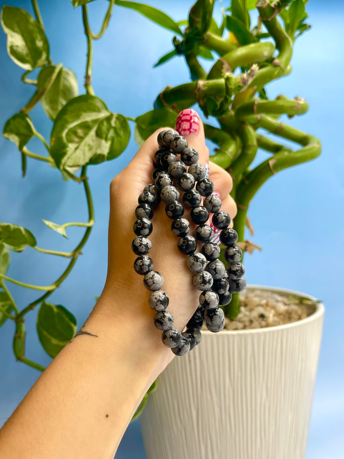 Snowflake Obsidian Bracelet