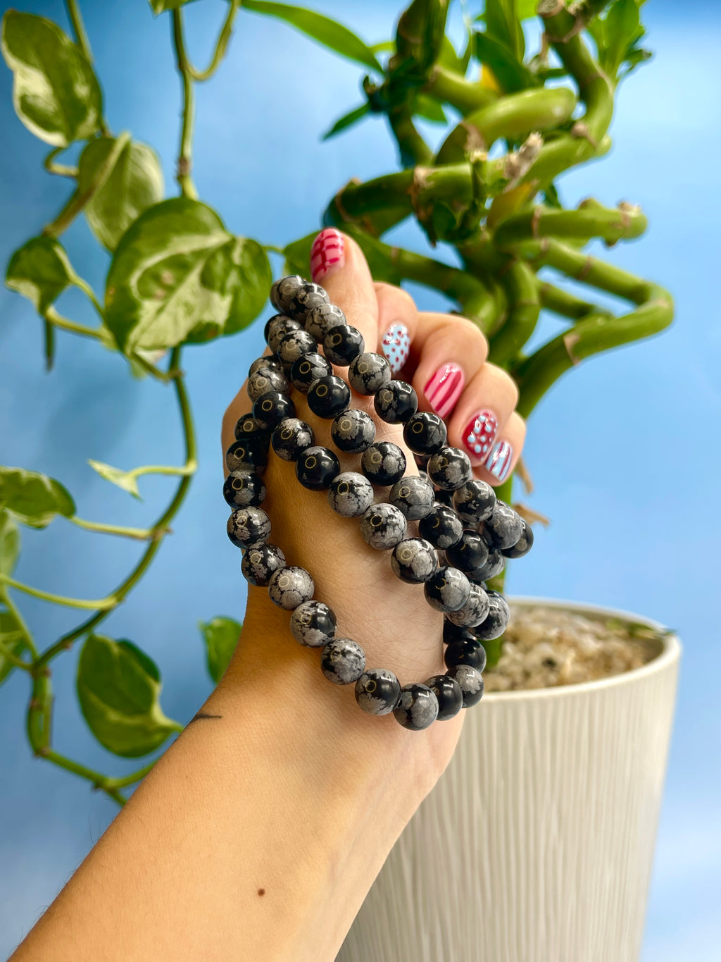 Snowflake Obsidian Bracelet