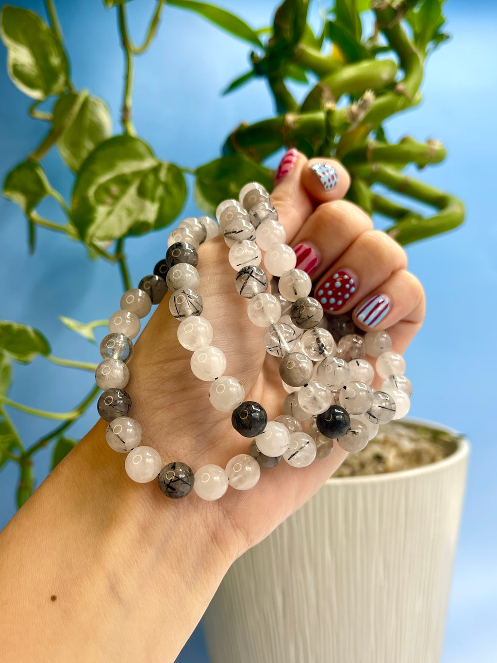 Black Tourmalated Quartz Bracelet