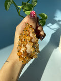 Citrine & Gold Plated Bead Bracelet