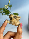 Carved Crazy Lace Agate Bunny
