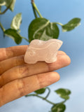 Rose Quartz Carved Frog