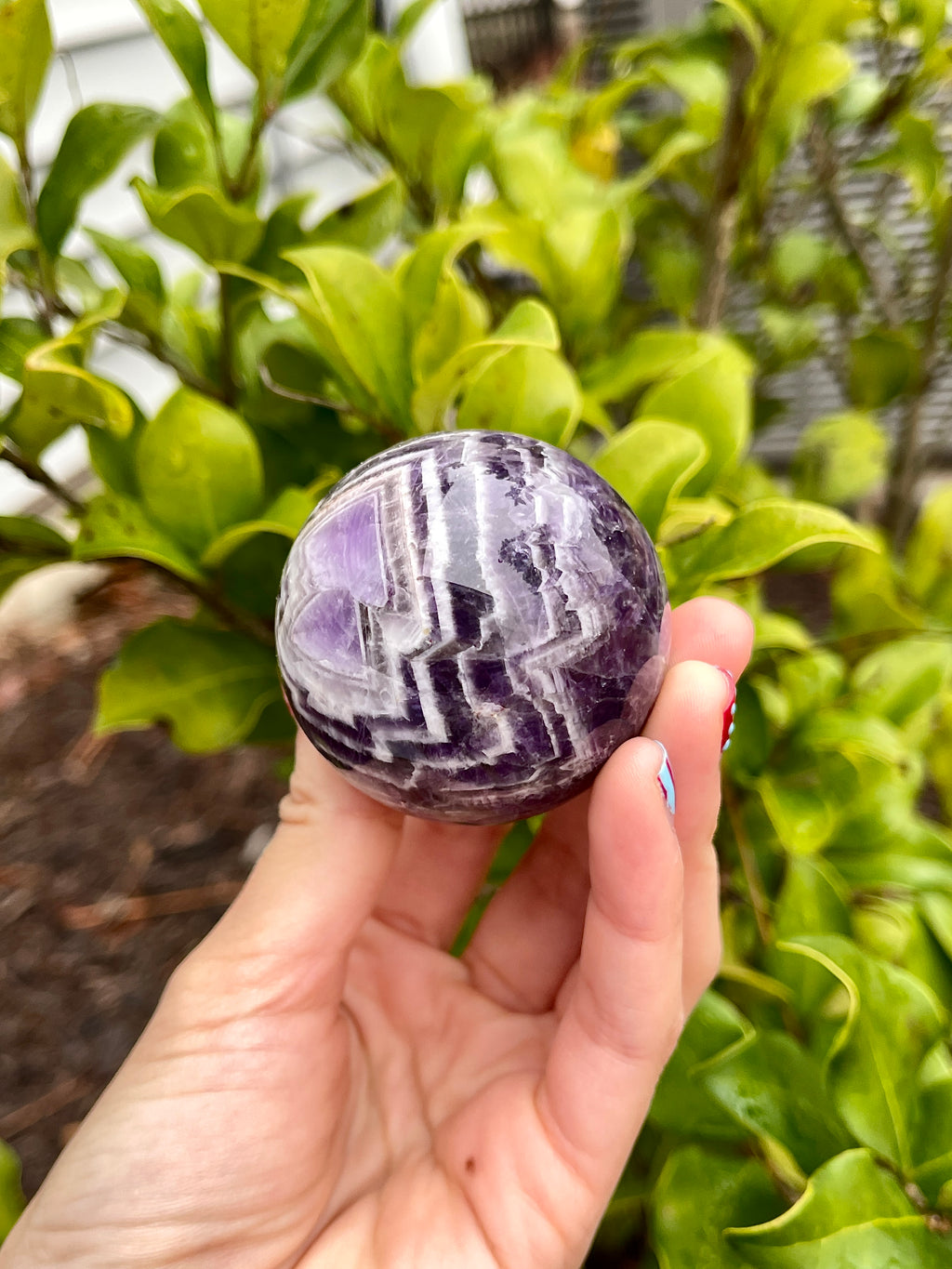 Chevron Amethyst Sphere