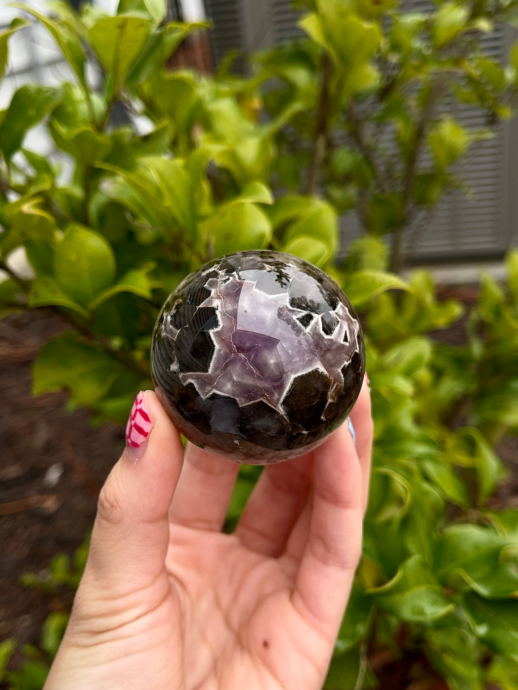Chevron Amethyst Sphere