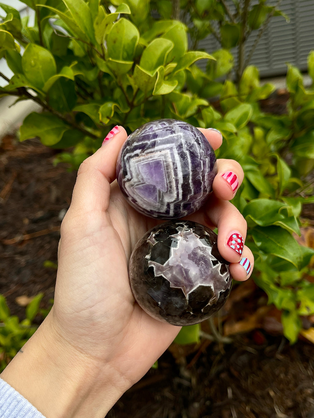 Chevron Amethyst Sphere