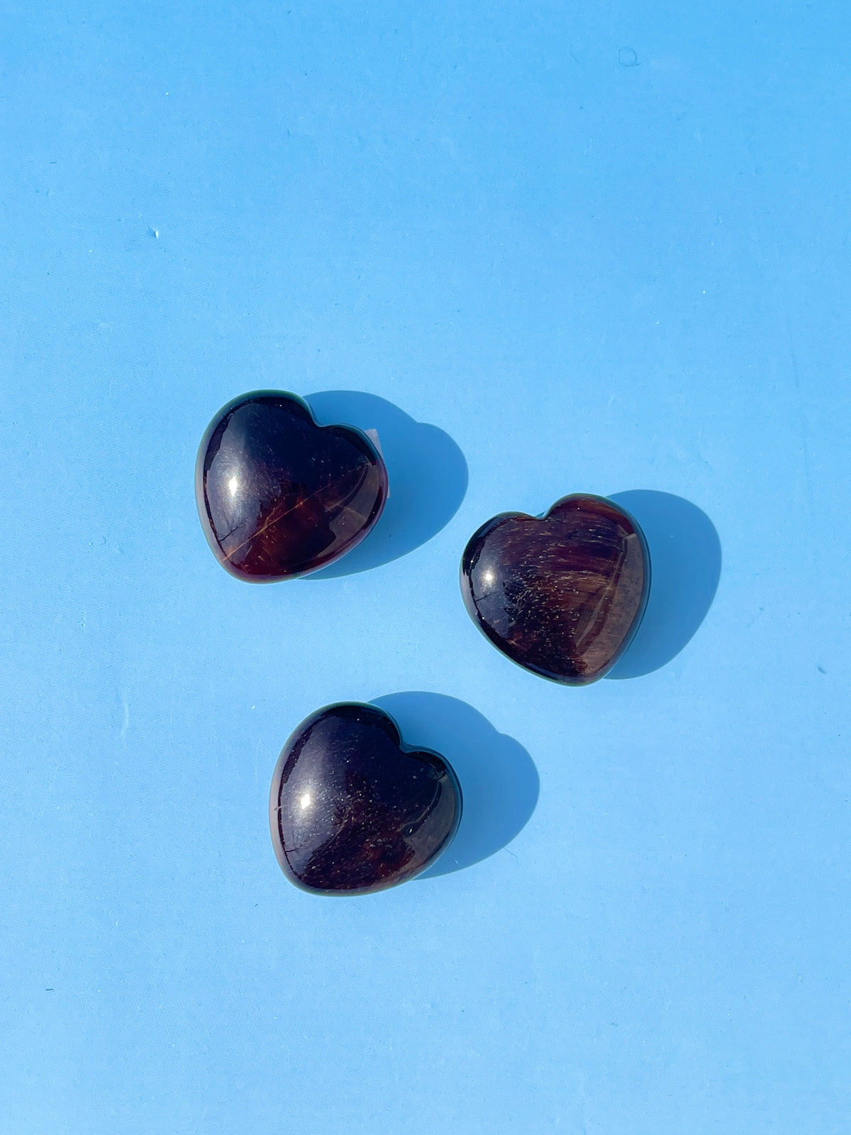 Red Tiger Eye Hearts