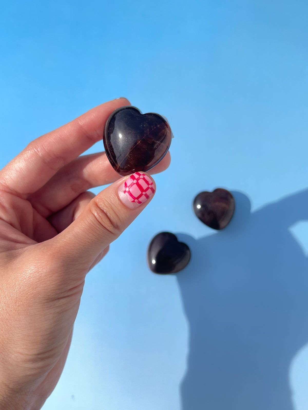 Red Tiger Eye Hearts