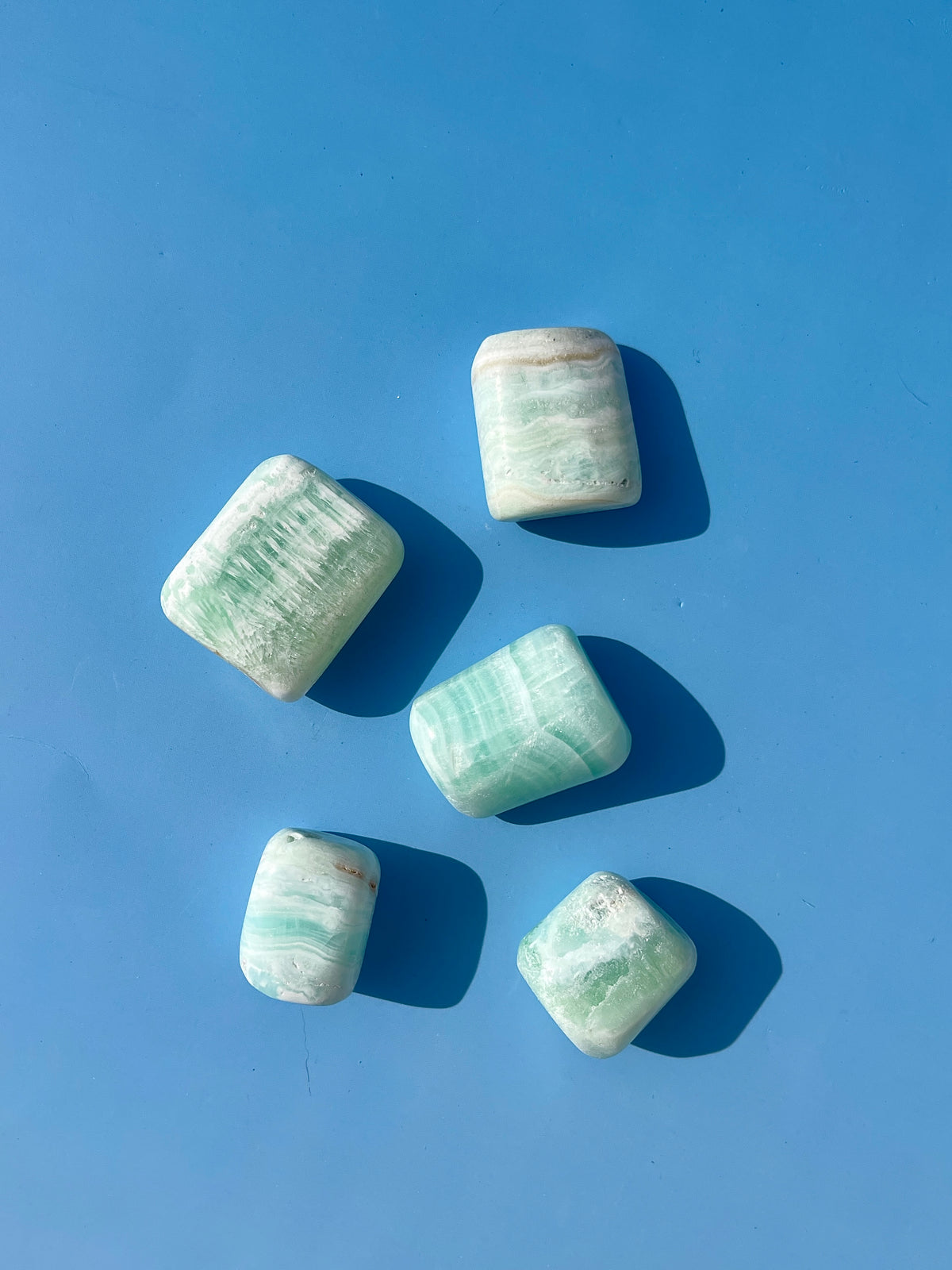 Blue Aragonite Tumbles