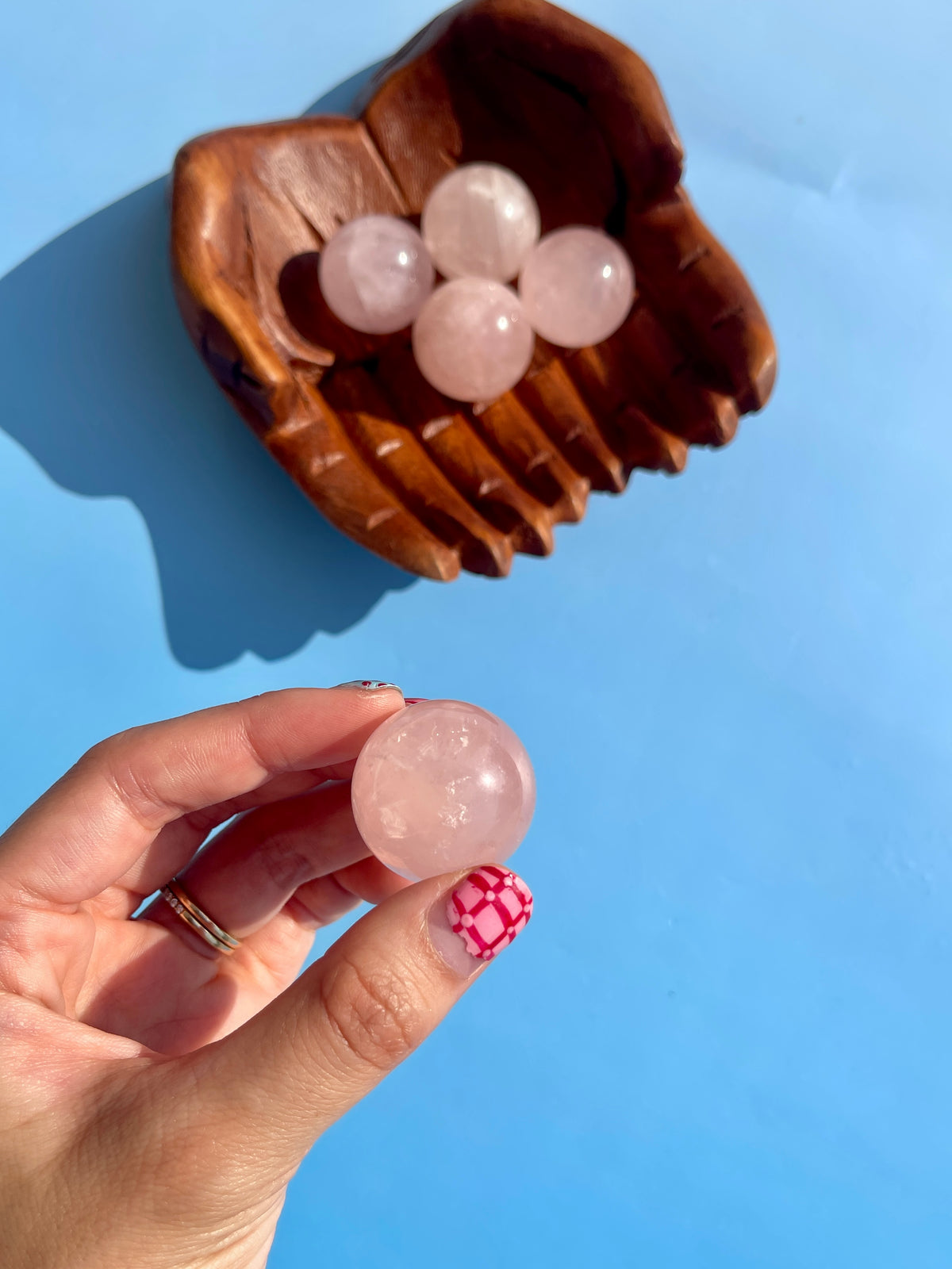 Small Rose Quartz Spheres