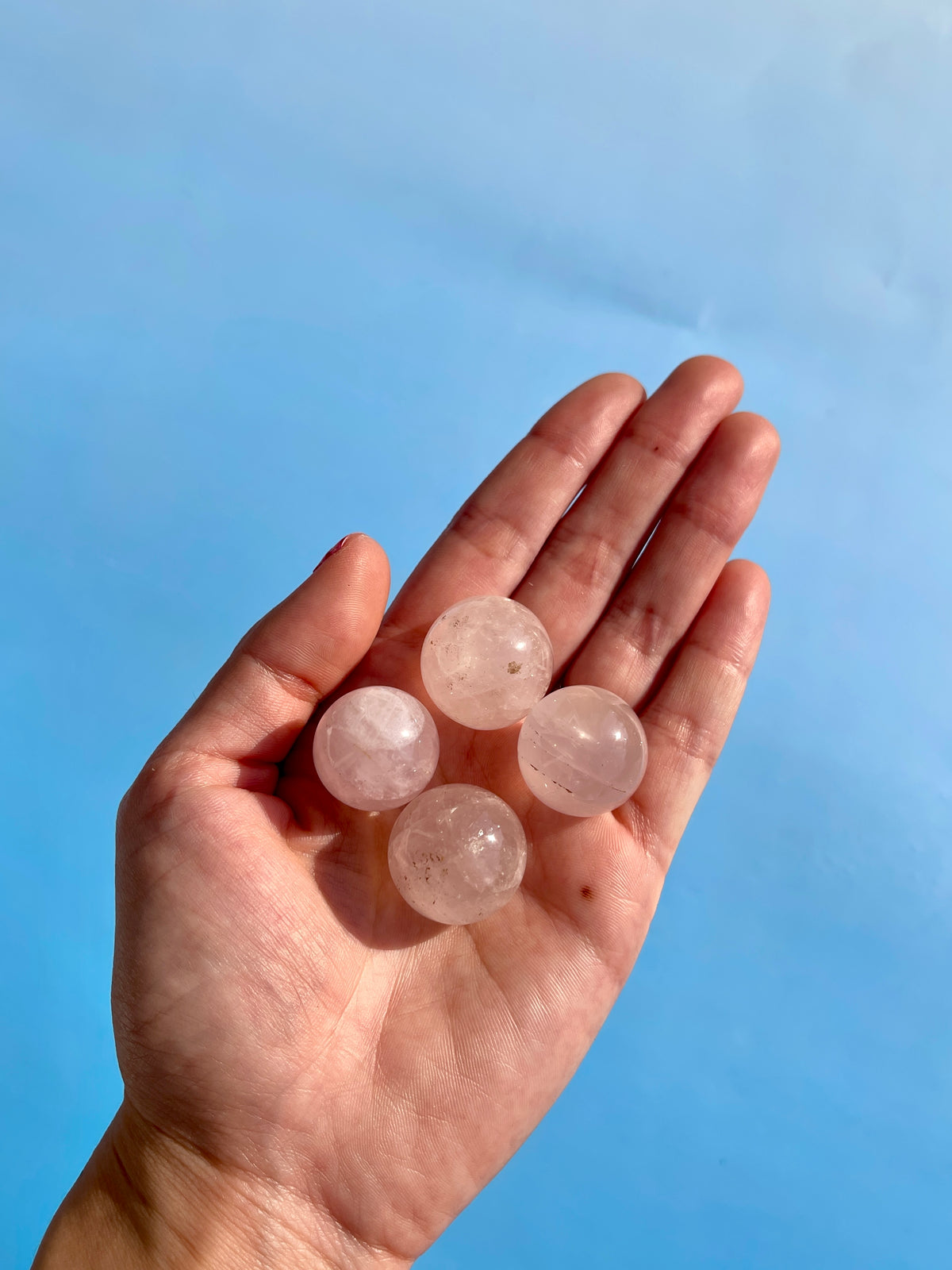 Mini Rose Quartz Spheres