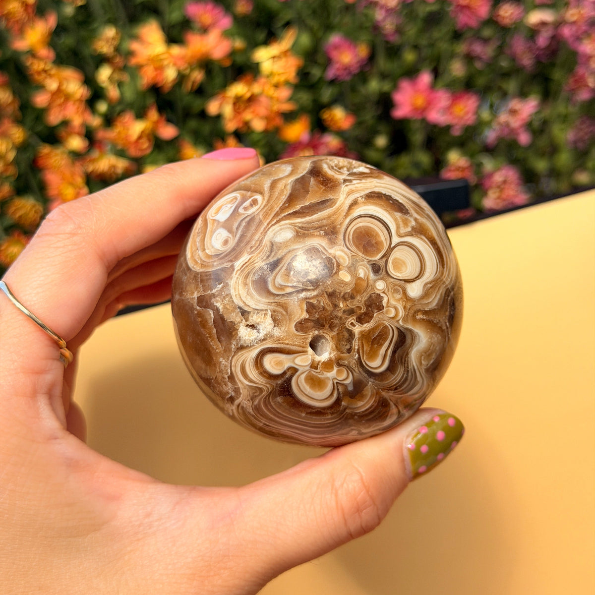 Amber Calcite a.k.a Chocolate Calcite Sphere