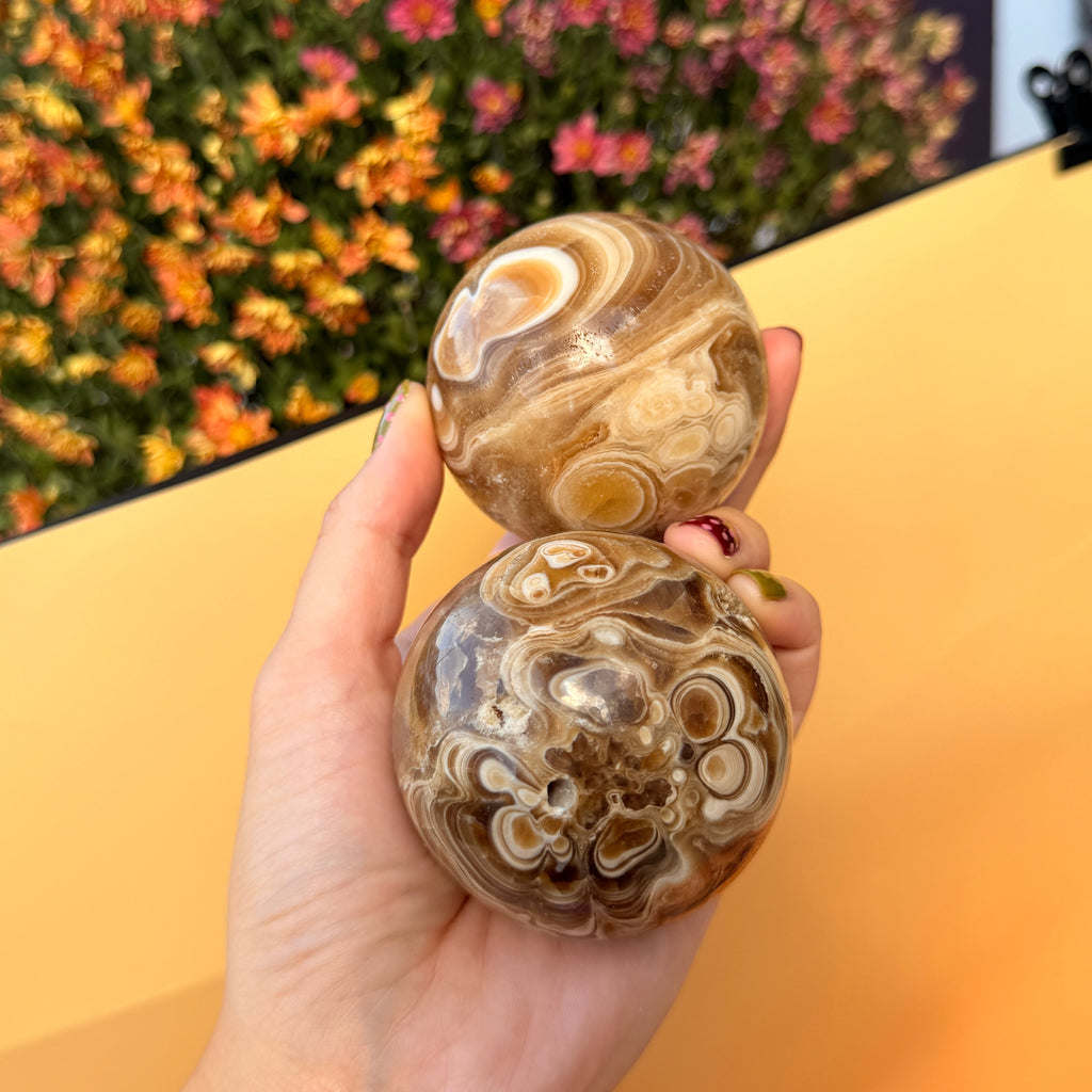 Amber Calcite a.k.a Chocolate Calcite Sphere