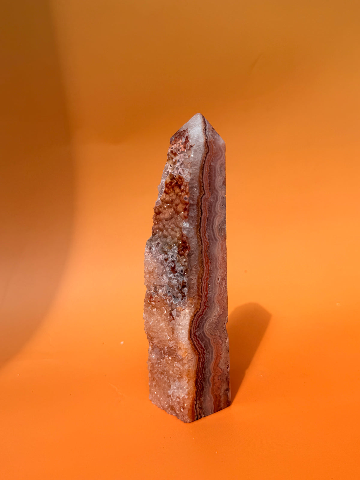 Indonesian Druzy Crazy Lace Agate Tower