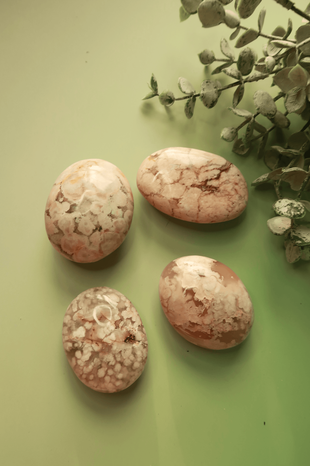 Blossom Agate Palm Stones