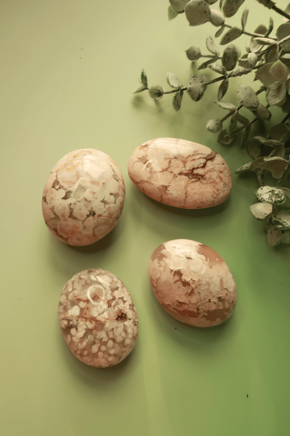 Blossom Agate Palm Stones