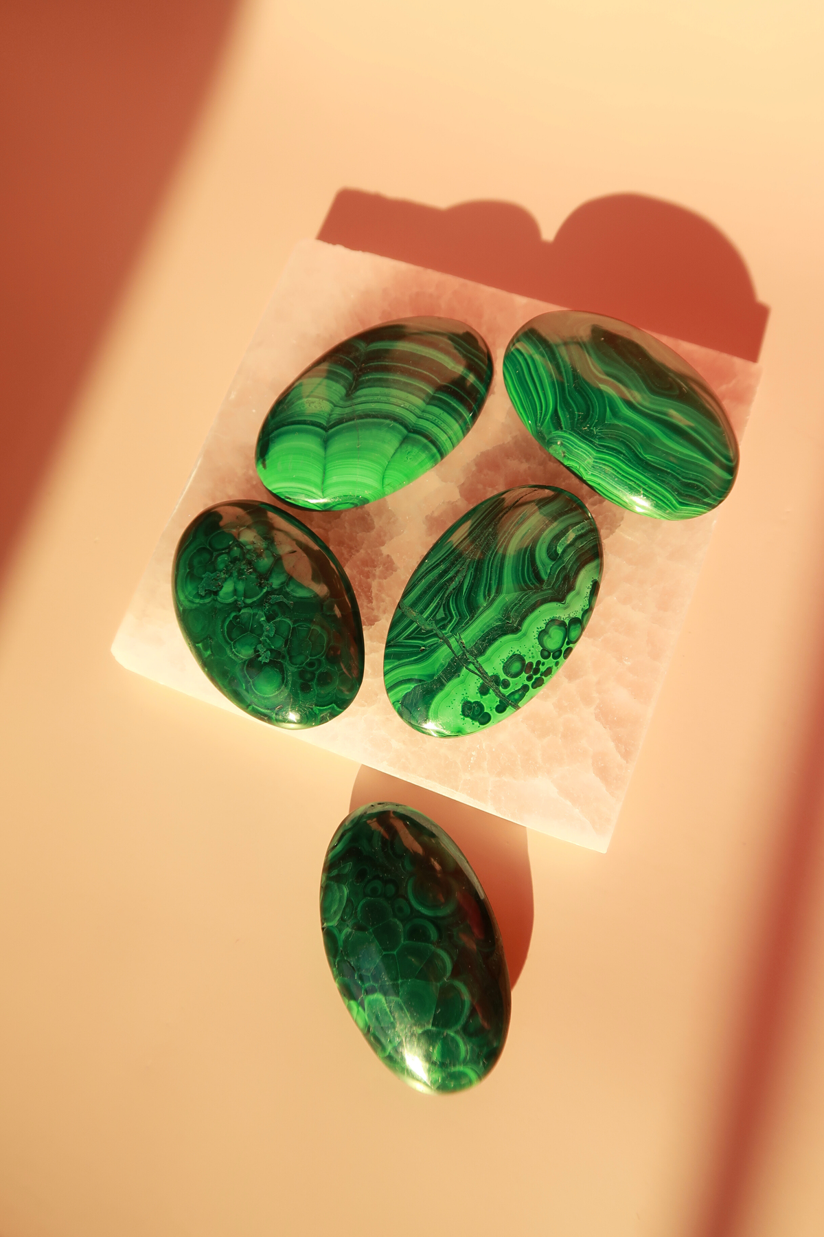 Malachite Palm Stones