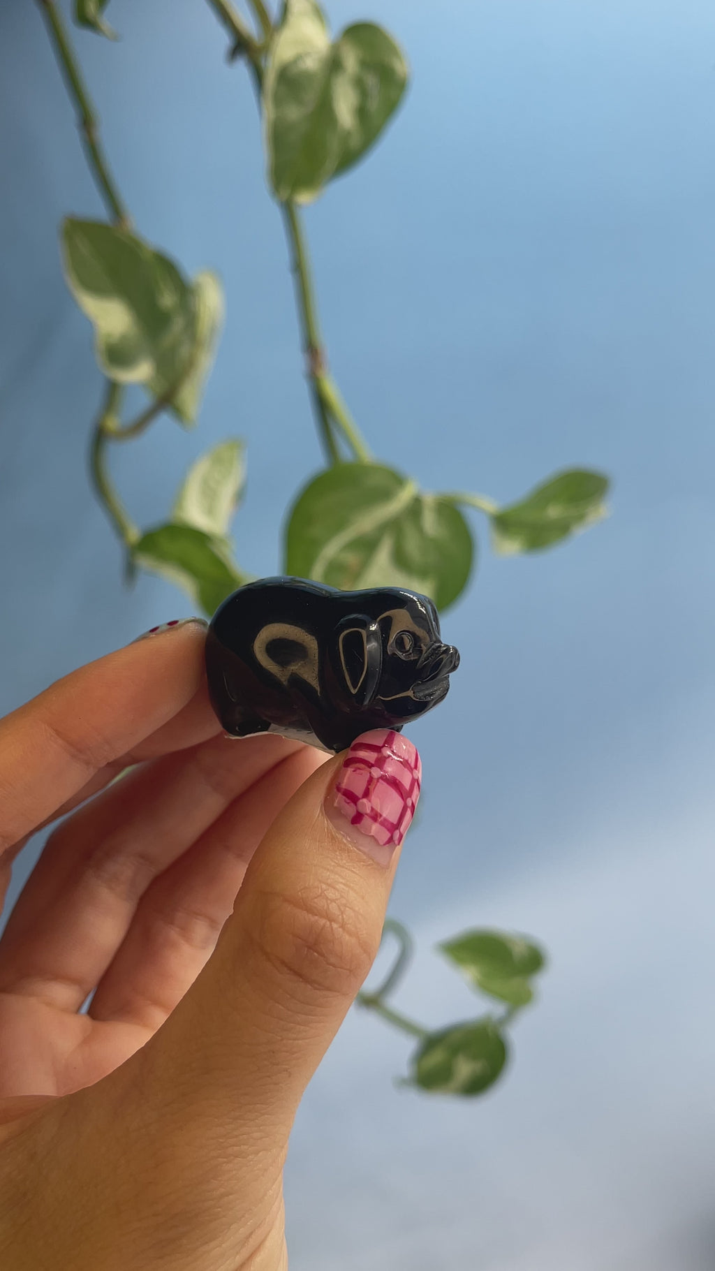 Carved Obsidian Piglet